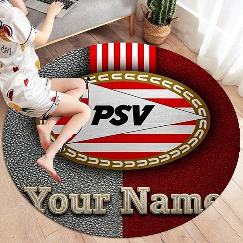 Philips Sport Vereniging Custom Name Round Area Rug,Carpet Rug for Living Room Bedroom Sofa Playroom Decor,Non-slip Floor Mat
