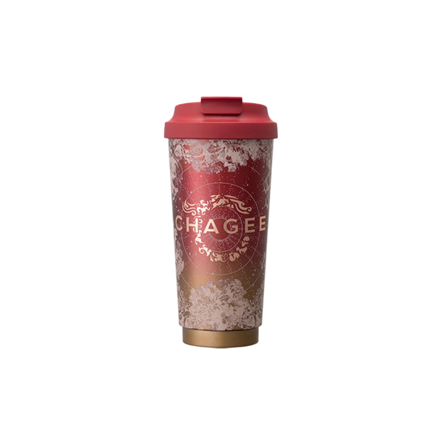 Casa Mart Women's Red Chagee Insulated Mug, 316 Stainless Steel, Locking Lid Coffee Cup, Tea Pot, Cup For Starry