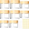 8 Pieces Empty Cosmetic Containers, 30 Ml 50 Ml Glass Jars, Small Travel Containers, Cosmetic Container with Mini Spatula & Label for Sample Lip