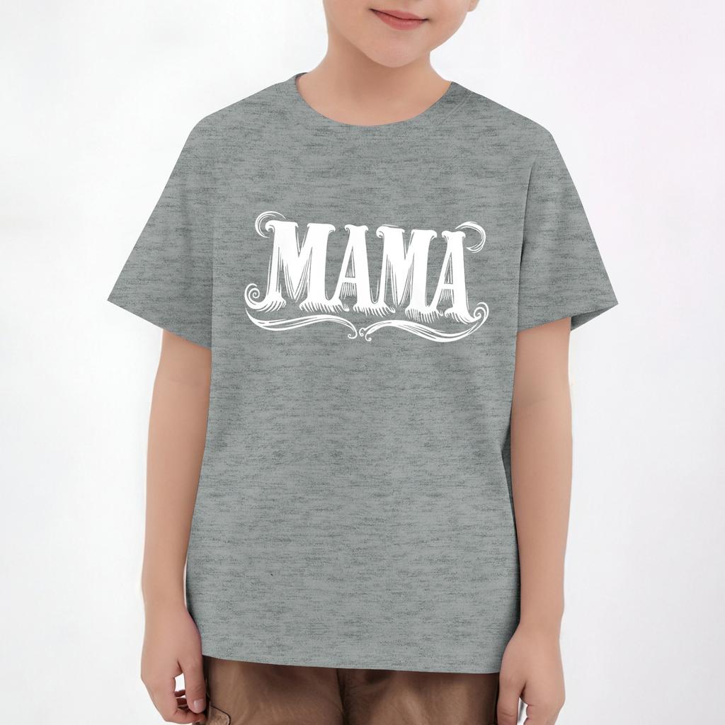 Children's Short Sleeve Tops Casual Print T Shirt Round Neck Pullover Blouse