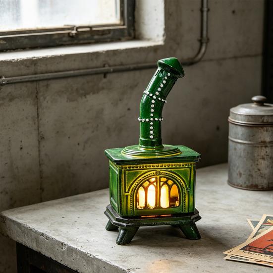 Mini-Kamin-Kerzenhalter mit LED-Kerze Dekorative flammlose Kerzenhalter Kerzenständer Tischmittelstück Feiertagsparty-Dekoration
