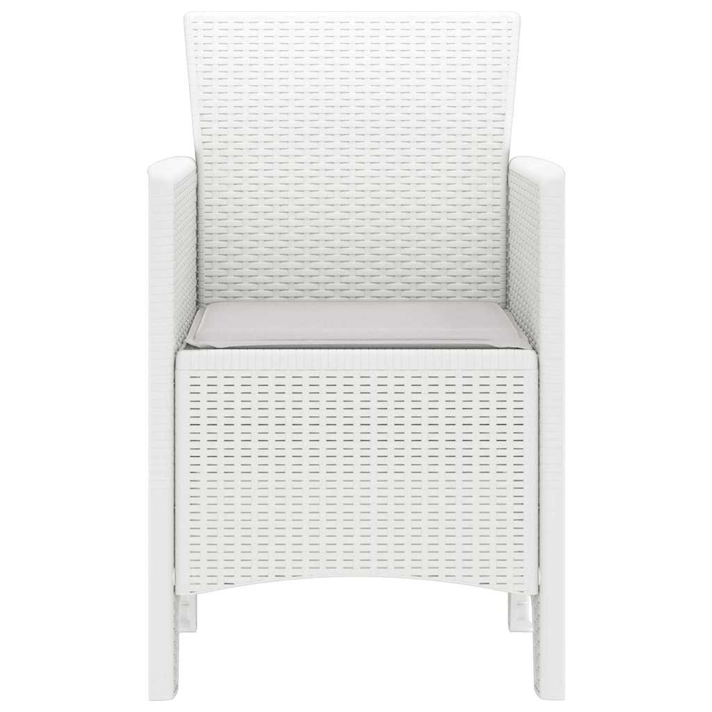 Garden Chair with Cushion 2 Pcs White 53 X 49 X 85 Cm Polypropylene