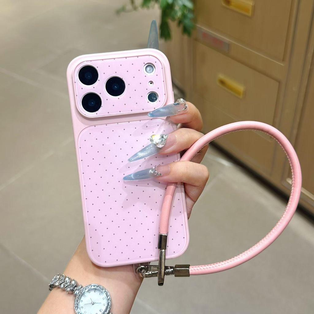 Polka Dot Hand Strap iPhone Case for 13/14/15 Pro Max/17 Apple 16