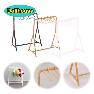 1/12 Dollhouse Clothes Rack Garment Organizer Hangers Set Dollhouse Mini Furniture Decoration Dolls House Accessories