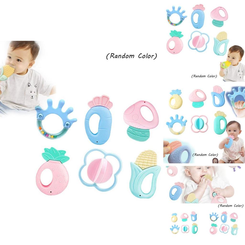 Soft Silicone Teether Handbell For Newborns Bpa-free, Boilable Soothing Toy