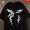 American Style Angels Demons Print T-shirt Man Women Summer 100% Cotton Short Sleeve Tee Casual Y2k Tops Street Couple Clothing