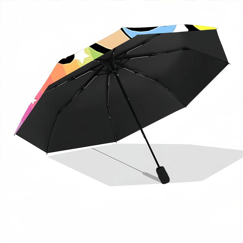 1pc Powerpuff Girls Automatic Opening/Closing Umbrella - Portable 3-Fold Design, 8-Rib Outdoor Umbrella - Ideal Gift for Fans, Travelers, Daily U