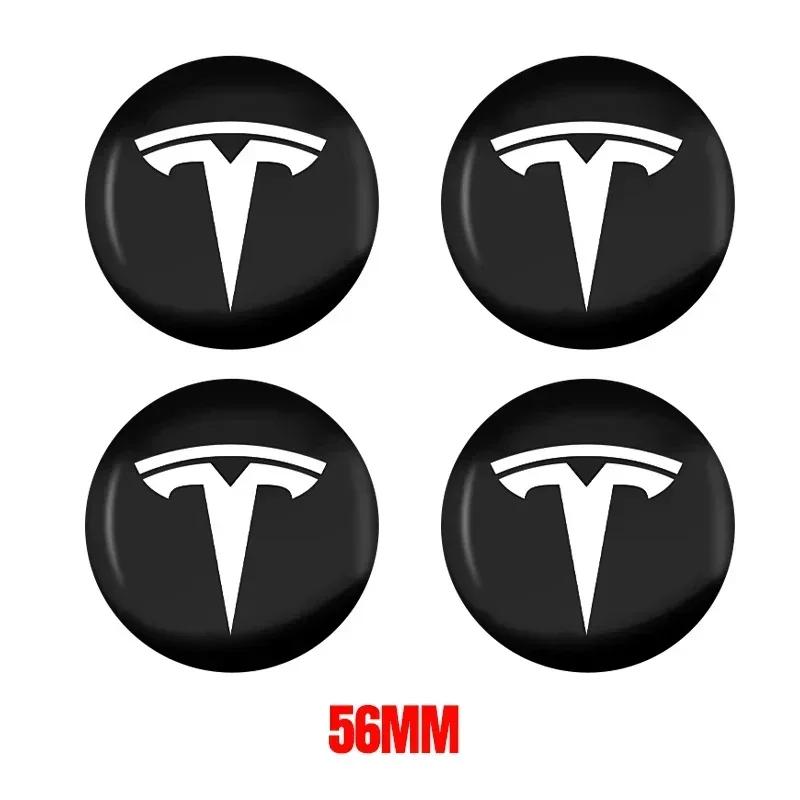 Car Sticker 2025 New Tesla Car 56mm Tesla Hub Cap Center Cap Logo High Quality Sticker for Tesla Model 3 Y S X Personalized Car