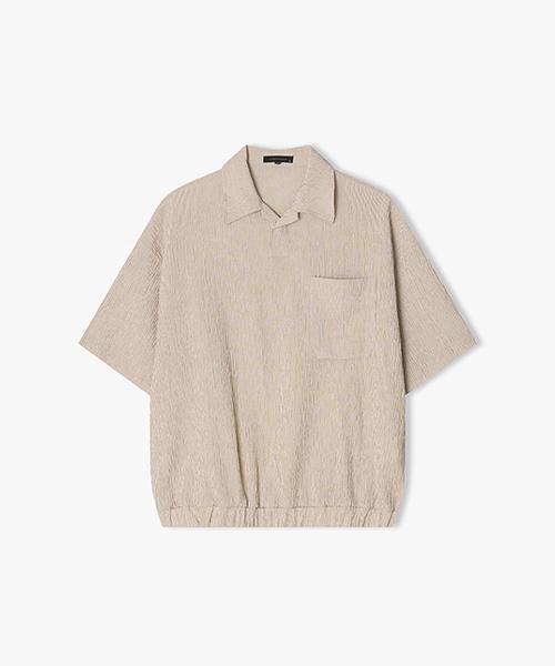 River Classy [25Ss] Llm41510 Yellow Stripe Open Collar Banding Top 95