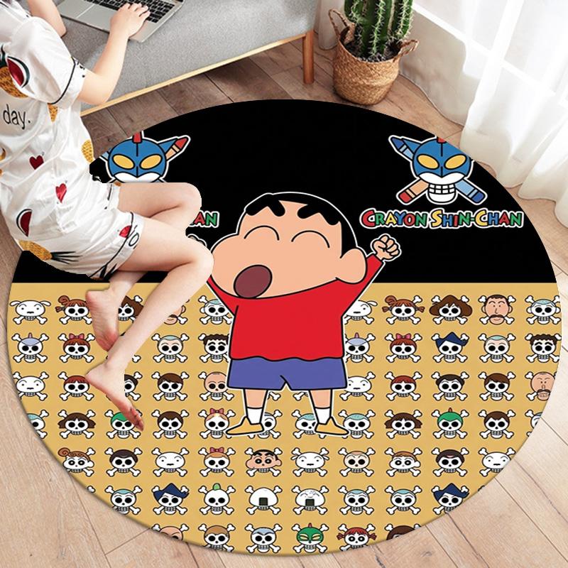 Crayon Shinchan Round Area Rug Carpet Rug For Living Room Bedroom Sofa Playroom Decor Nonslip Floor Mat