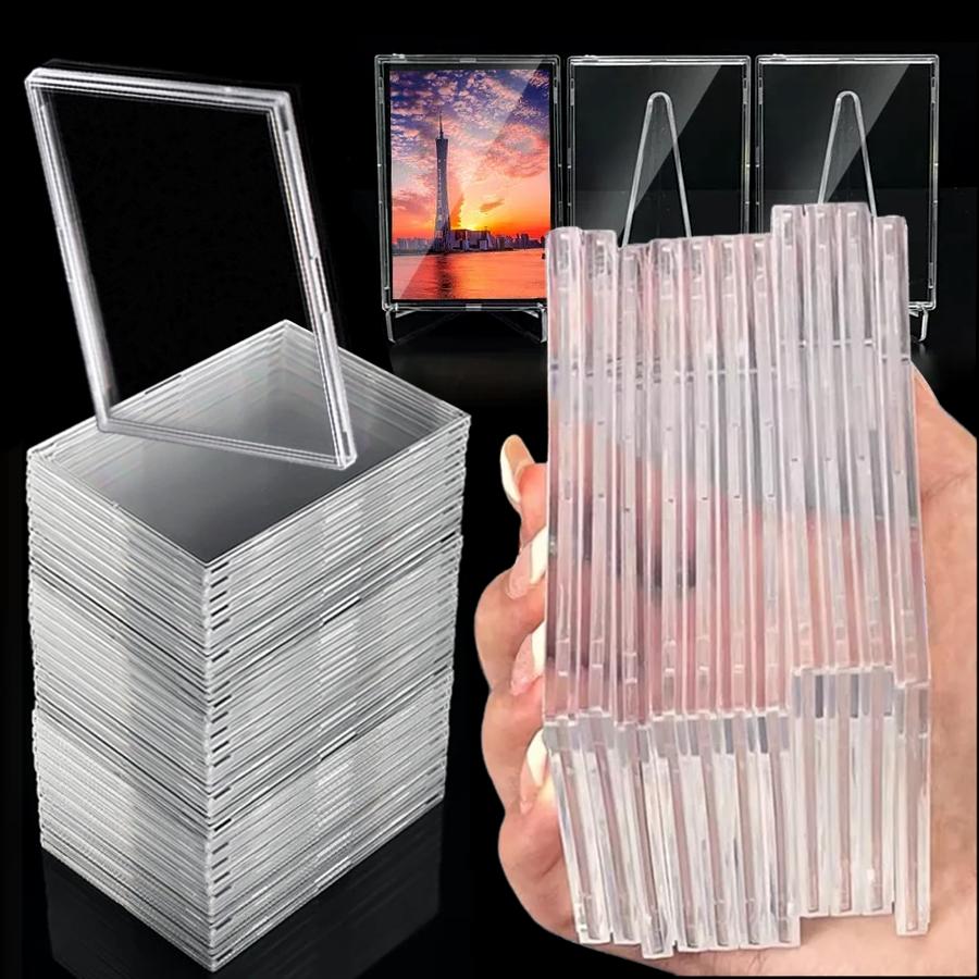 6/12 Stück Acryl-Kartenhülle Idol-Foto & Spielkarte Polaroid-Foto Laminiert Hochtransparent Hartes Ziegelstein-Display Dekoration XJM