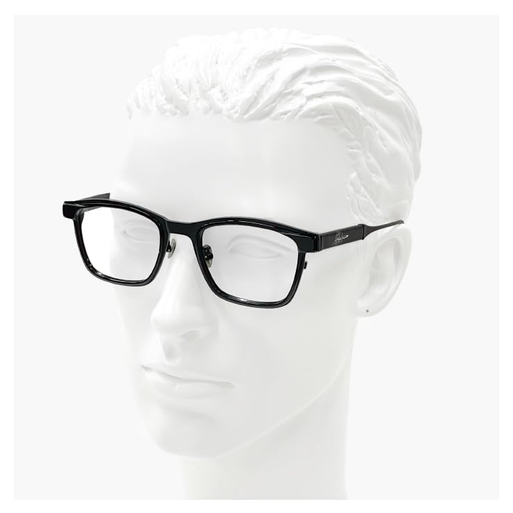 Yohji Yamamoto Glasses Made In Japan 1 C01 51mm Yohji Yamamoto Glasses Brand Wellington Square Shape Black Edge Black Rim Cell Titanium Frame Made In