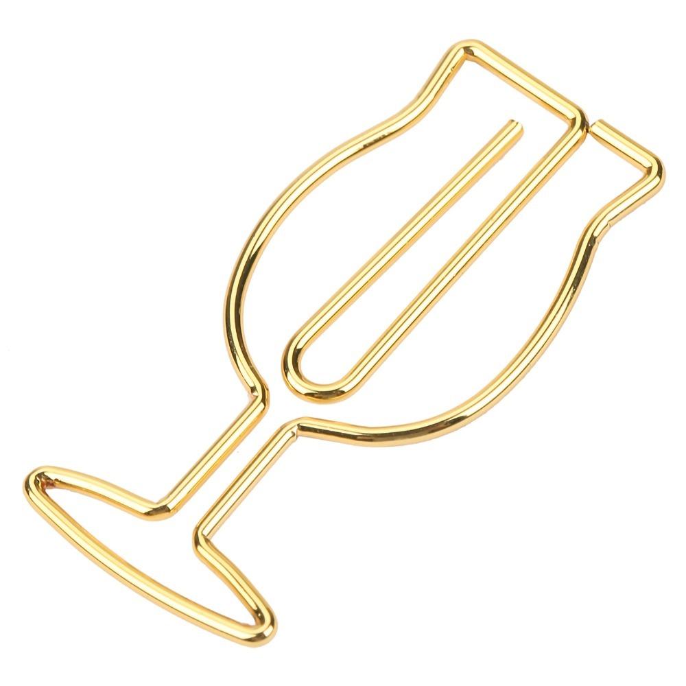 10 Stück Weinglas Paperclip Gold Galvanisiert Büroklammer Lesezeichen Aktenklammer Schule