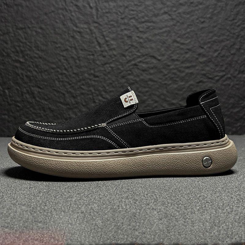 Fashion Men Casual Canvas Shoes 2025 Autumn Thick Bottom Sports Shoes Outdoor Fashion Comfortable Non Slip Casual Shoe Zapatillas