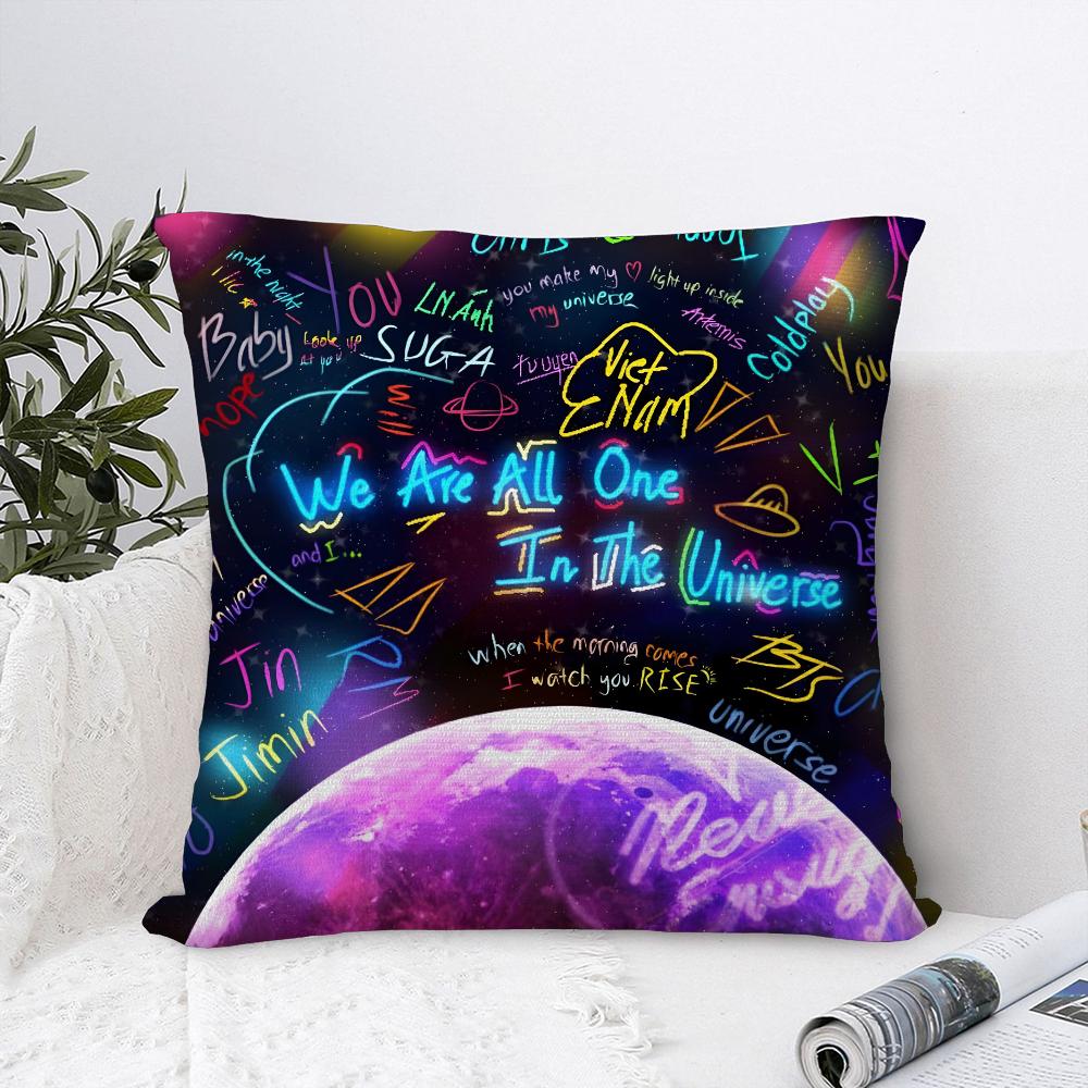 Federa Cuscino Banda Musicale C-Coldplay Tessuto Peluche Morbida Federa Stampa Double Sided Copricuscino per Divano Copricuscino
