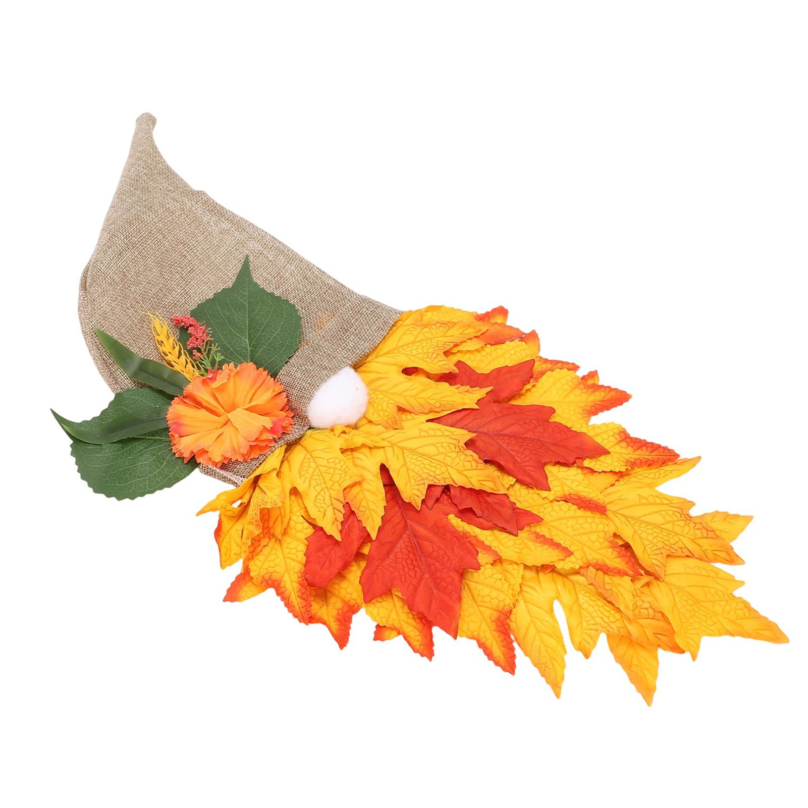 

Gnome Autumn Wreath Artificial Maple Leaf Decor Gnome Door Hanging Garland for Home Porch Garden
