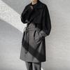 Abrigo de Trinchera de Longitud Media para Hombre Otoño Ropa de Calle para Hombre Cortavientos Gabardina para Hombre Chaquetas de Color Sólido Casual de Negocios Abrigo Largo Holgado