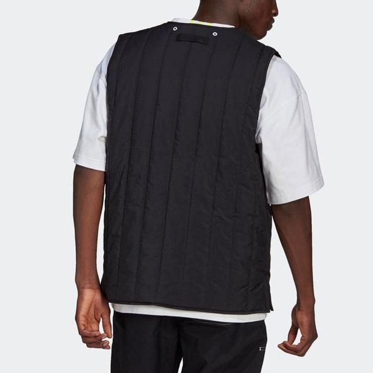 Adidas Originals Etichetă cu Logo Solid Vestă Sport cu un singur rând de nasturi Vestă Bărbați Negru GN8047