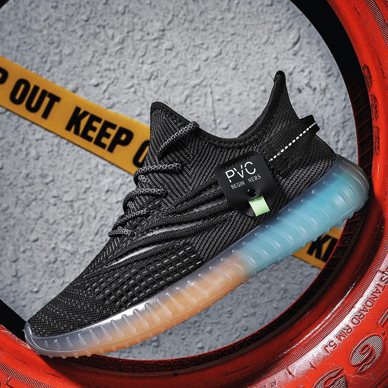 Summer new breathable fly-woven mesh shoes men's trend versatile sports and leisure shoes jelly bottom mesh shoes men's