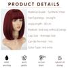 MERISIHAIR Women Short Straight Bob Brown Wig with Bangs Synthetic Fiber Shoulder Length Natural Brown Daily Wear Wig