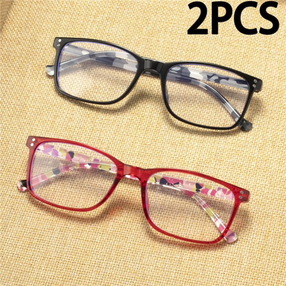 2PCS Reading Glasses Lightweight Anti Eyestrain Fashion Computer Presbyopic Glasses For Women Men