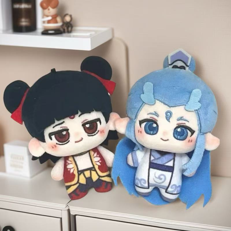 Anime Nezha The Demon Children Make Waves in the Sea Nezha Plush Toy AoBing Cute Doll Pendant for Chilidren's Birthday Gift 10cm