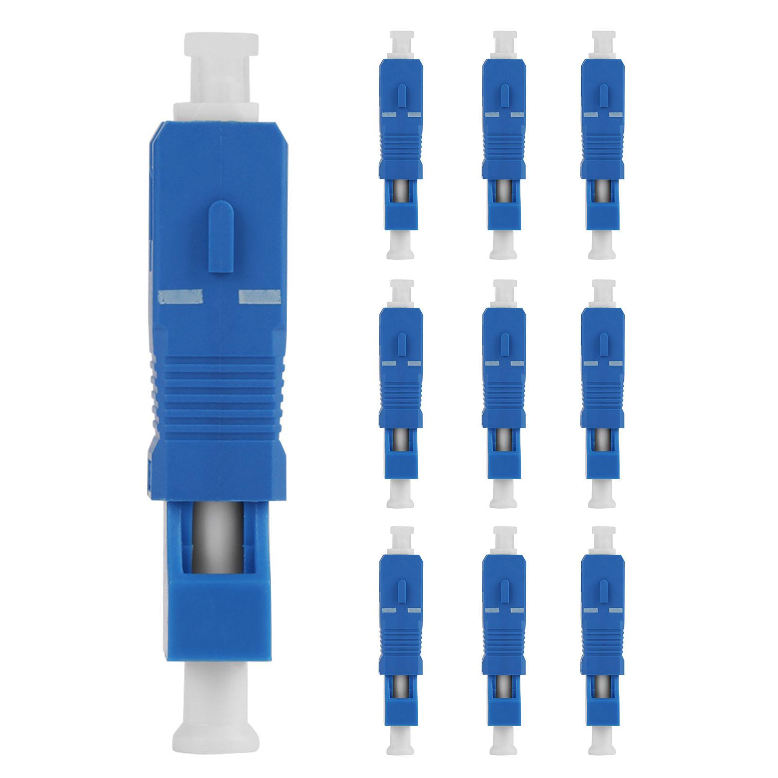 

10 Pcs Fiber Optic Adaptor SC Male to LC Female Single Mode Fiber Optic Hybrid Optical Adaptor Converter