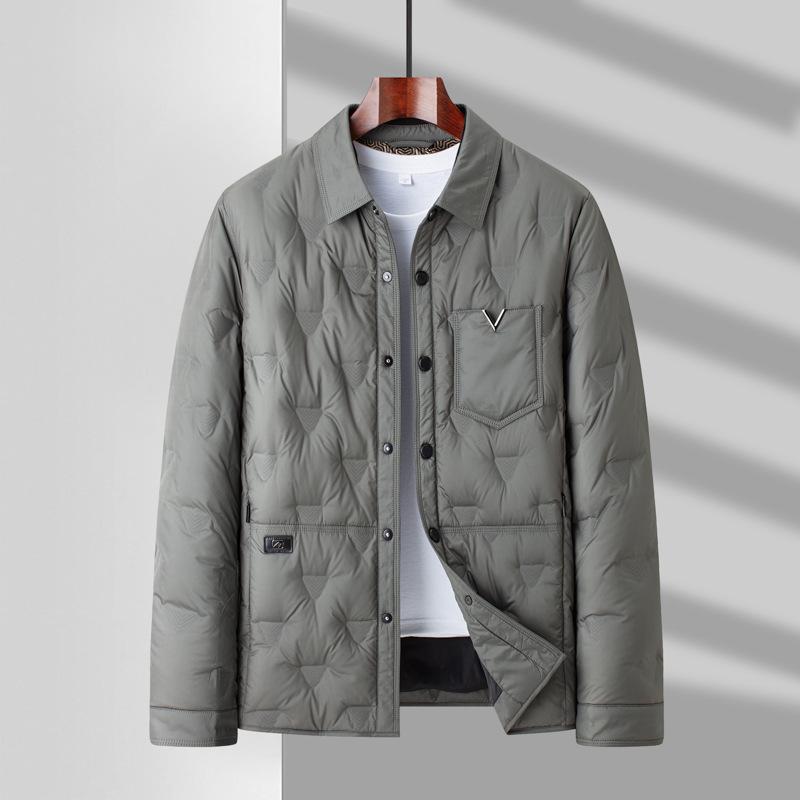 Winter New Men's Down Jacket Fashionable Casual Versatile Light and Thin High-end Lapel Down Jacket Men