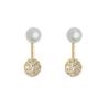 Retro-inspired Versatile Micro-set Oval Pearl Stud Earrings with Dual-wear Design