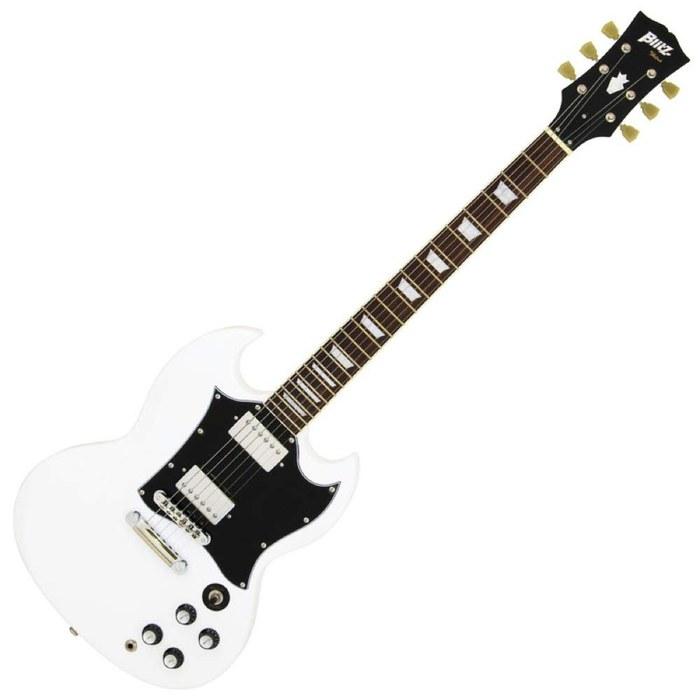 Blitz BSG-STD WH Electric Guitar, SG Type, White with Soft Case