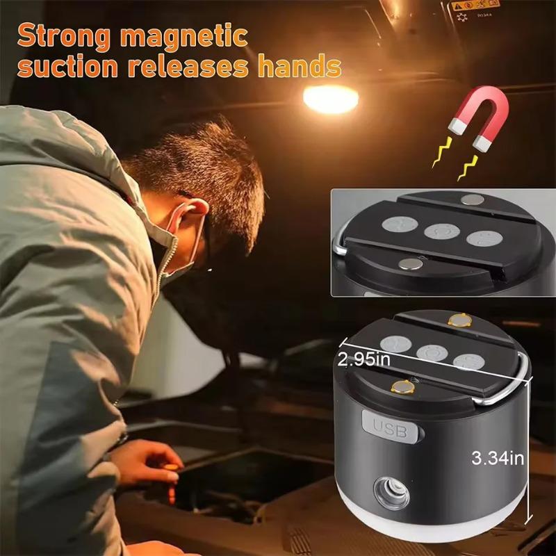 2-in-1 Camping Tent Light With Fan 4 Lighting Modes Spray Function IPX7 Waterproof Rechargeable Mini Light LED Camping Lantern