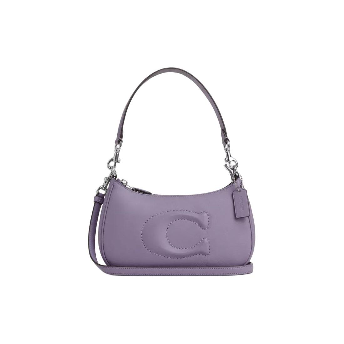 

Coach Teri 24 Top Zip Smooth Leather Handbag Women handbags Silver Light-Purple CR099-SVIZ Basic Set (Bag+Dust Bag)