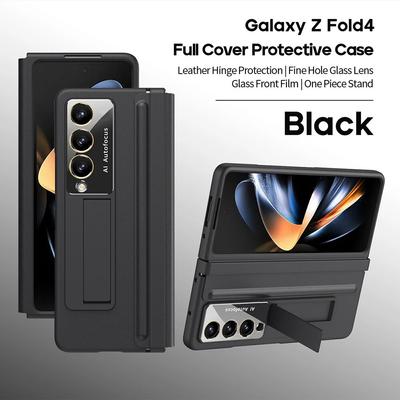 Luxury Shockproof Armor Case for Samsung Galaxy Z Fold 5 4 3 Case Stand Hard PC Cover with Front Screen Glass Protection Case