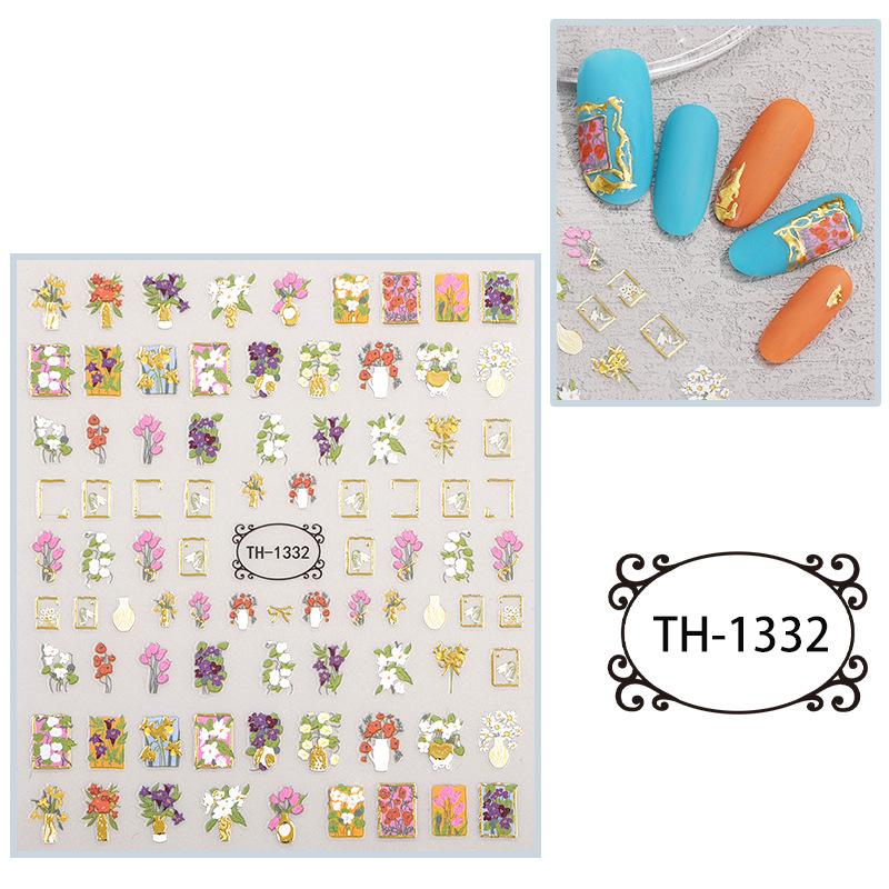 New Year Nail Art Stickers Bronzing Year of the Dragon Chinese Style Mahjong Cartoon Nail Stickers Decoration