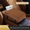 Car Armrest Cover Leather With Tissue Storage Memory Foam Height Pad Universal Auto Center Armrest Protective Cushion Support