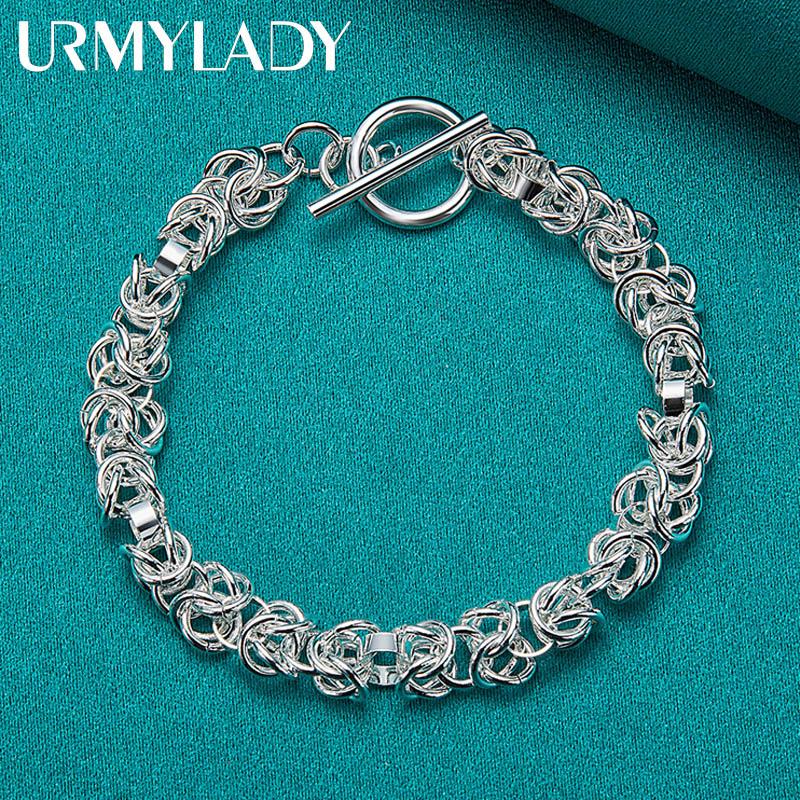 925 Sterling Silber Multi Ring Kette Armband Für Frauen Männer Mode Verlobung Hochzeit Party Schmuck