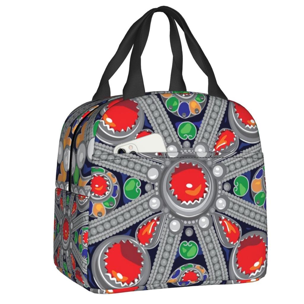 Custom Amazigh Flag Thermal Insulated Lunch Bag Women Berber Pride Tifinagh Resuable Lunch Container for Multifunction Food Box