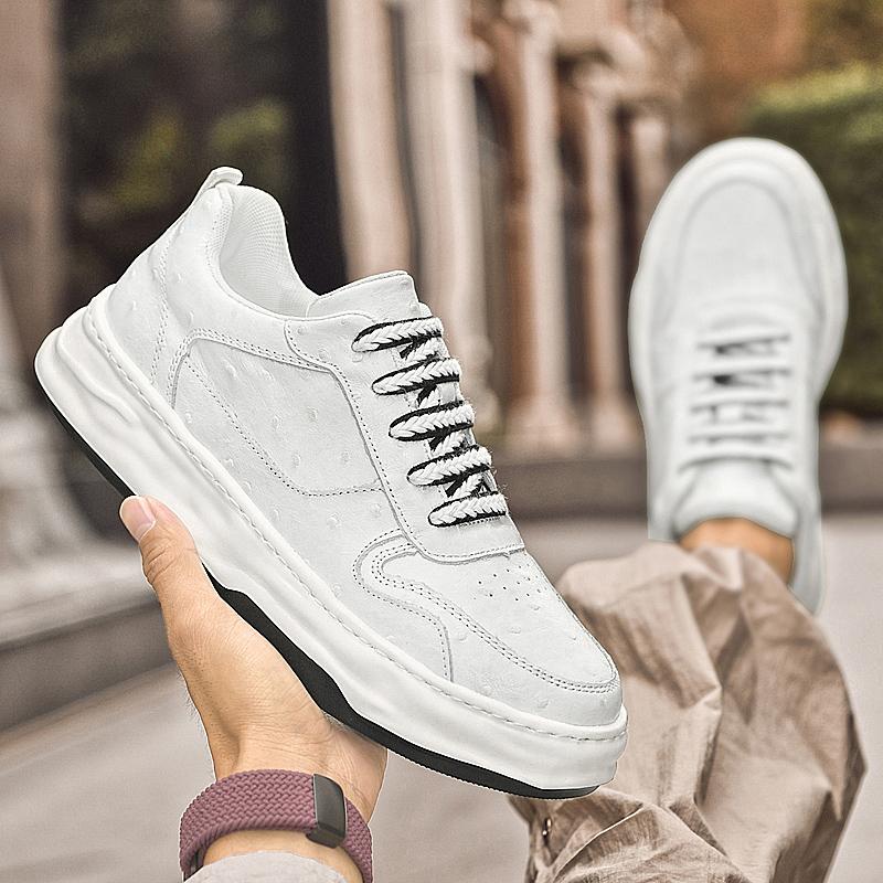 Fashion Handmade Casual Footwear Men Genuine Leather Sneakers Outdoor Platform Vulcanize Shoes Fashion High Quality Skateboard Shoes