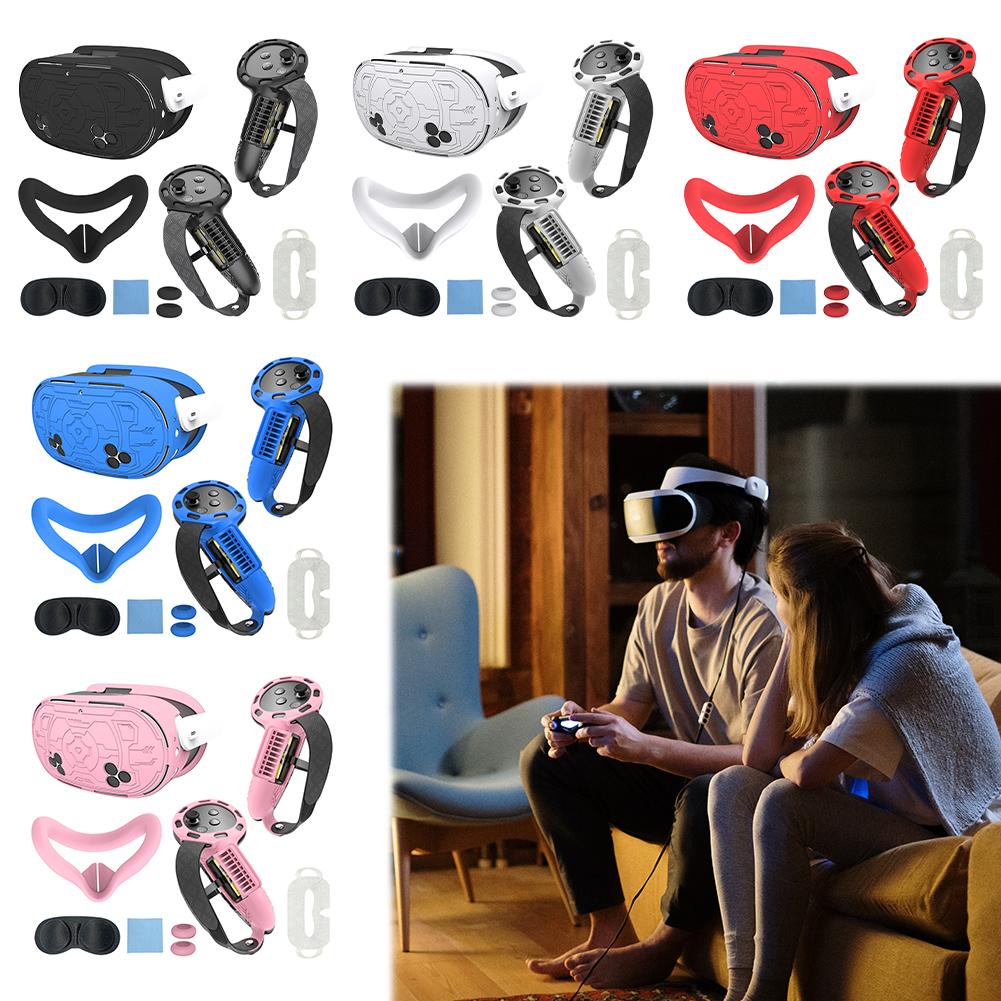 7 ks VR příslušenství Ochranný kryt pro Meta Quest 3S VR kryt obličeje Kryty rukojetí ovladačů VR kryt skořepiny Kryt objektivu