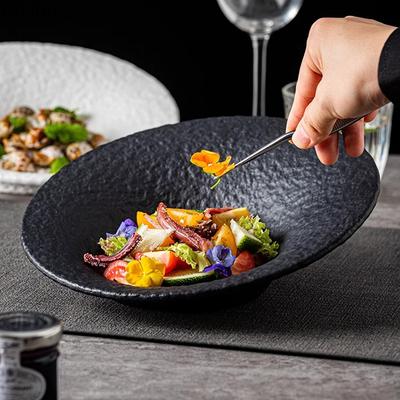 Keramik-Salatschüssel mit Steinmuster, Schrägkanten-Schüssel für Restaurants, Gemüseschüssel, Sashimi-Schalen, Dessertschalen, Spezielle Tischware