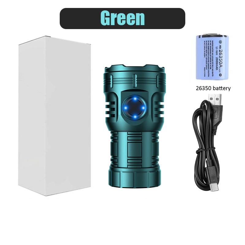 High Bright 8 LED Flashlight Aluminum Alloy Tactical Flashlight 26350 Battery Type-C Rechargeable Magnet Emergency Lantern
