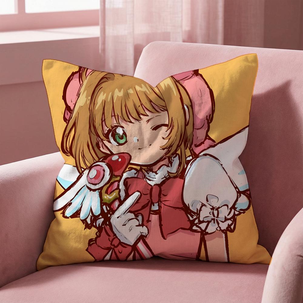 C-Cardcaptor Sakura ANIME Cushion Cover Multi-Scene Pillow Cover for Home & Car - Reversible, Soft & Durable for Daily Use