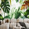 Hand-Painted Nordic Mural Tropical Plant Leaves Wallpaper Tv Sofa Background Wall Papers Home Decor