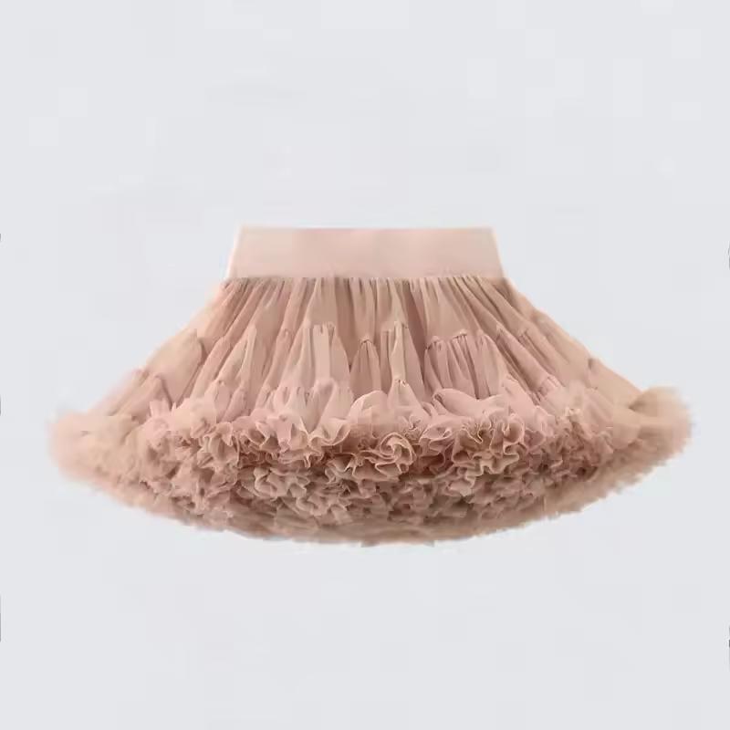 Lace Skirt Girls Fluffy Chiffon Pettiskirt Solid Colors Tutu Skirts Girl Dance Skirt Christmas Tulle Petticoat Tulle