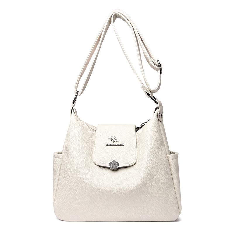Soft Leather Large Capacity Crossbody Bag Women's Shoulder Bag Middle-aged Mother Bag