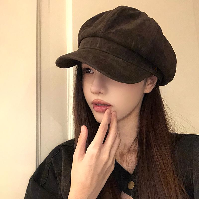 Γυναικείο Ρετρό Βελούδινο Καπέλο Newsboy - Φθινόπωρο/Χειμώνας Στυλάς Οκταγωνικός Μπερές