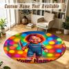 Child's Play Chucky Tiffany Personalized Round Rug Support Custom Name, Soft Home Decor Mat