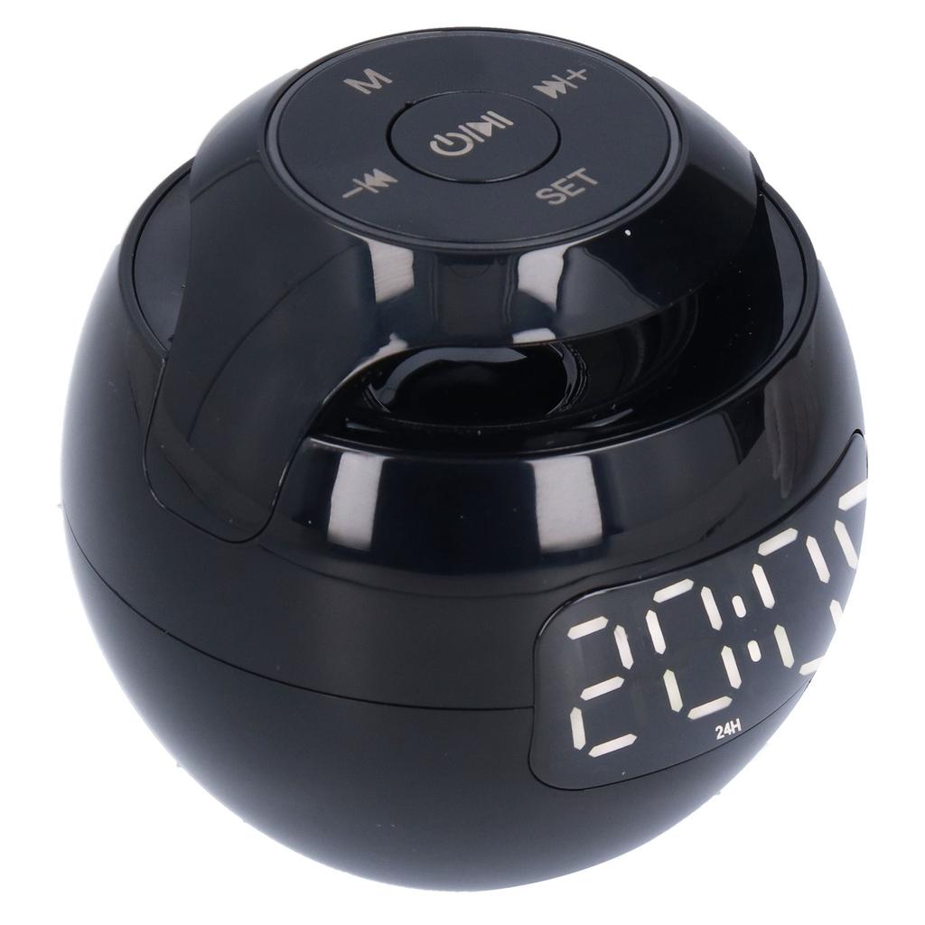 Multifunctional Bluetooth 5.0 Alarm Clock Speaker Rechargeable Ball Shape Portable Wireless Speaker with Clock for