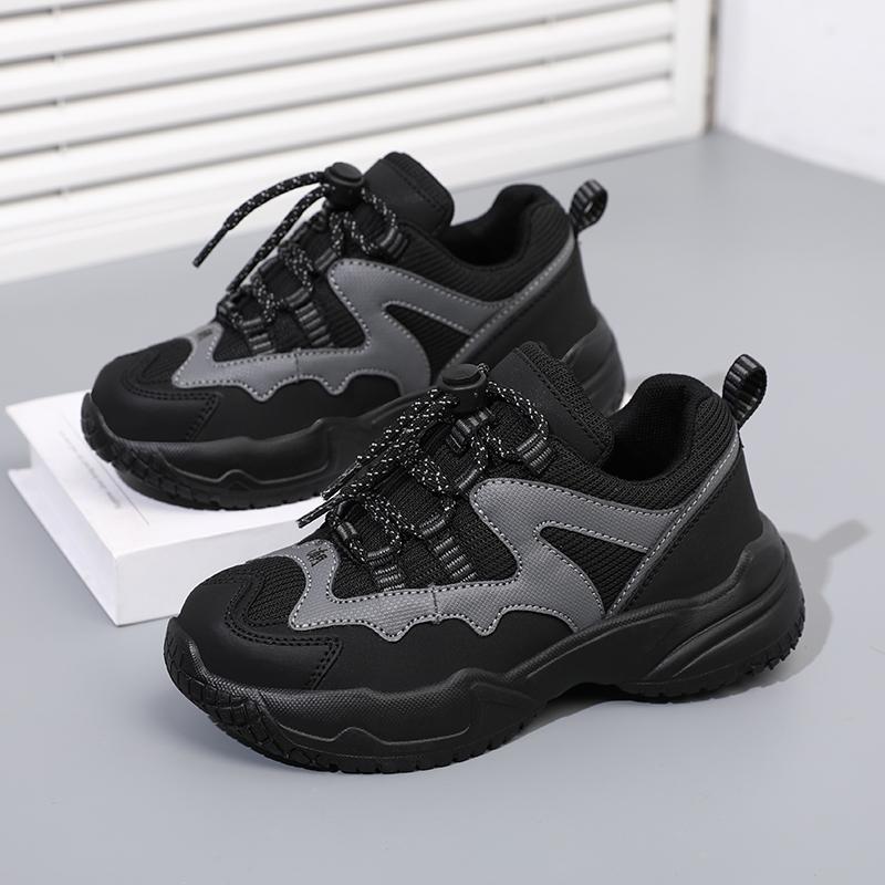 Children's Sports Shoes Girls' Sports Shoes Fashionable Boys' Sports Shoes Lace Up Thick Soled Girls' Sneakers