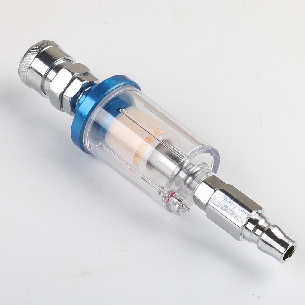 Water Oil Separator Filter Airbrush Filter Moisture Separator for Air Line Compressor Fitting, 1/4 Inch NPT Inlet